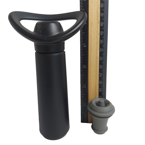 Vacuum Wine Saver VacuVin Black Pump and 4 Gray Bottle Stoppers Wine Preserver - Picture 3 of 3